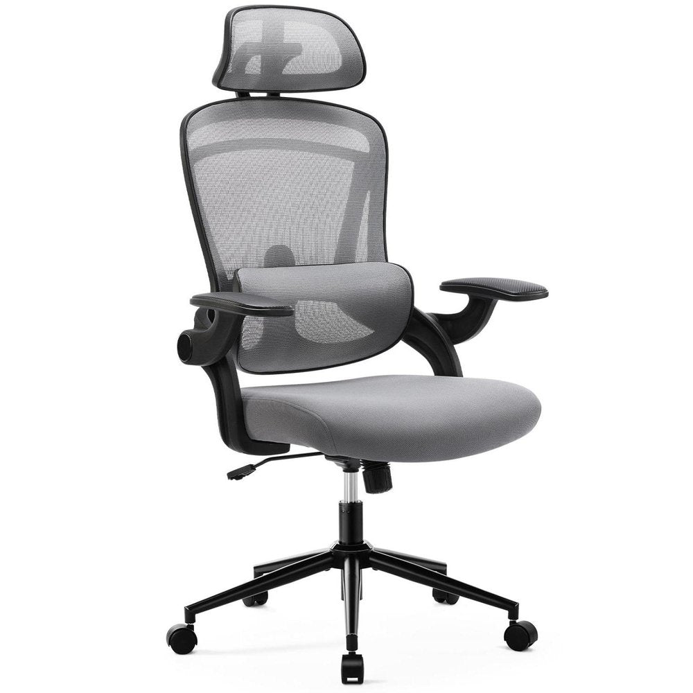 Gray And Black Swivel Rolling Office Chair — view 5
