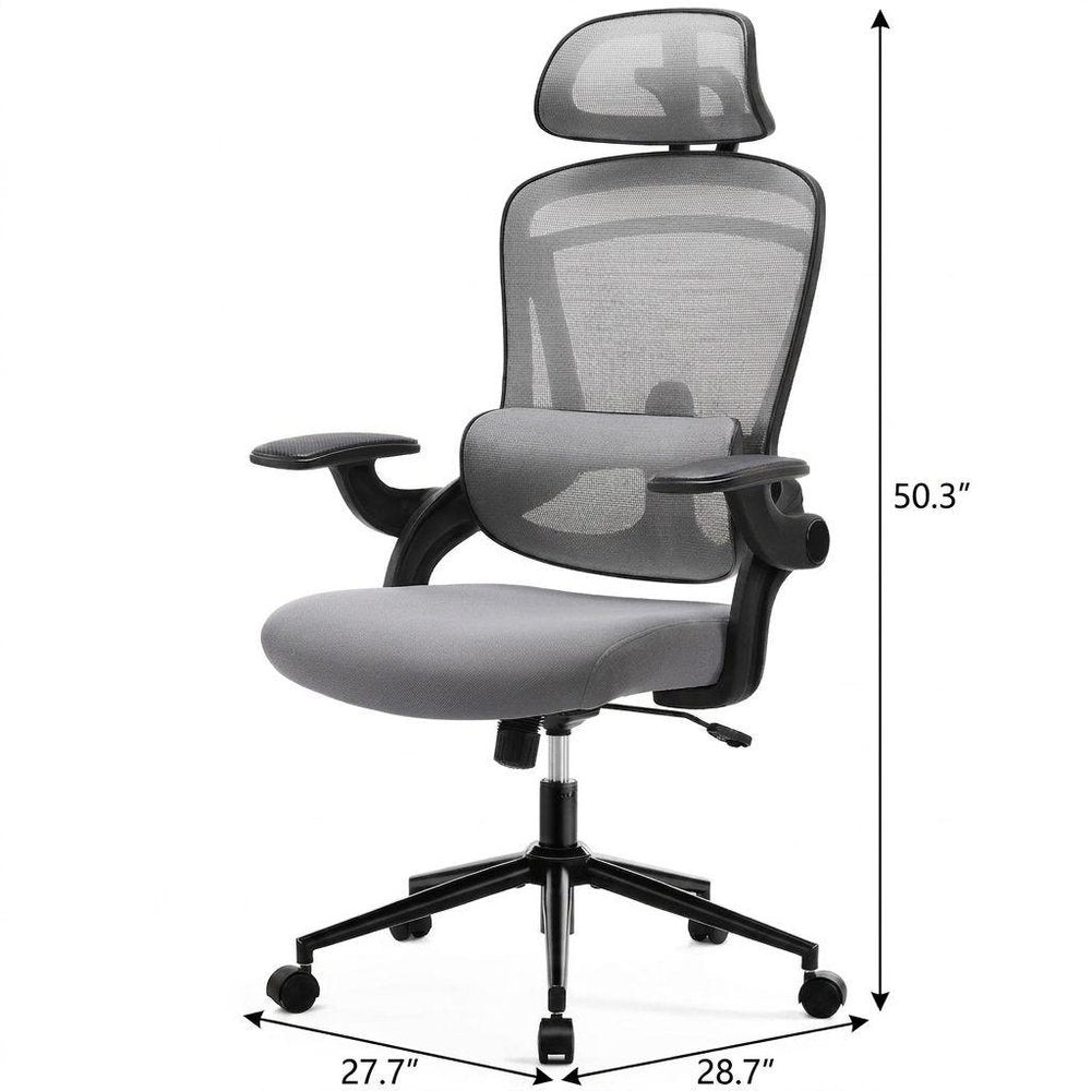 Gray And Black Swivel Rolling Office Chair — view 2