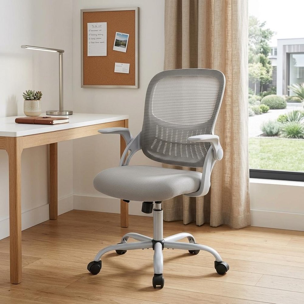 Gray Swivel Rolling Office Chair — view 6
