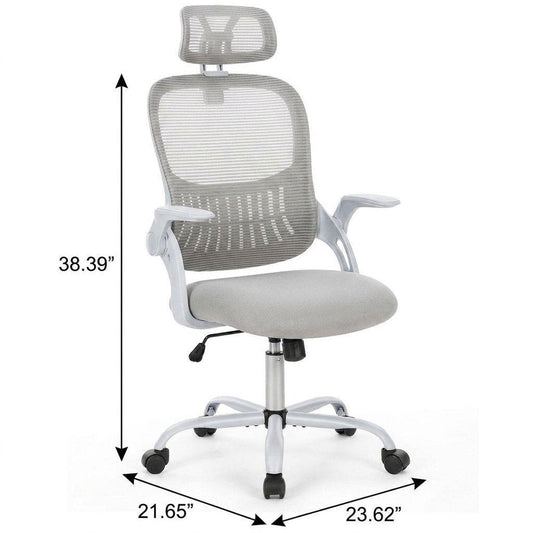 Gray Swivel Rolling Office Chair