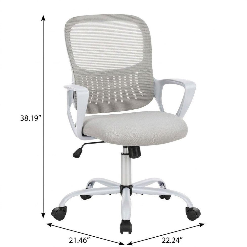Gray Swivel Rolling Office Chair — view 2