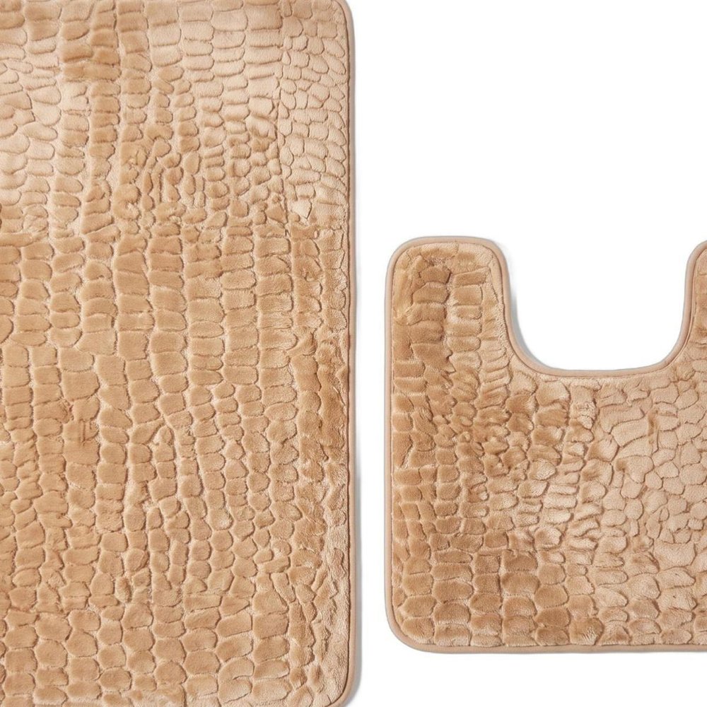 Set of two 0" X 24" Brown Polyester Non Slip Bath Mat — view 3