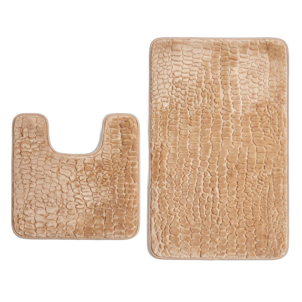 Set of two 0" X 24" Black Polyester Non Slip Bath Mat — view 5