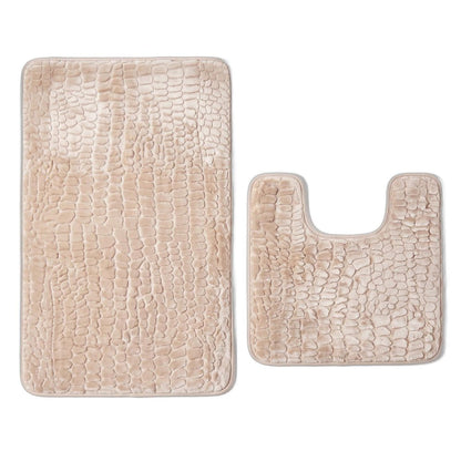 Set of two 0" X 24" Brown Polyester Non Slip Bath Mat HomeRoots