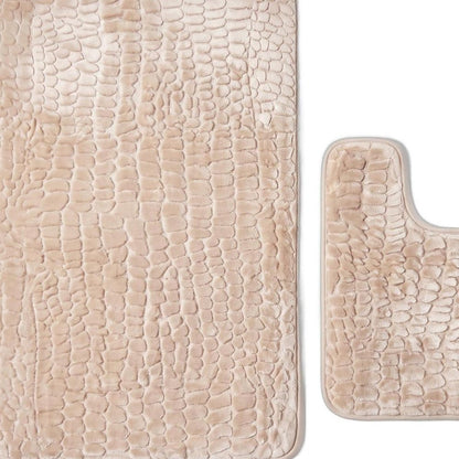 Set of two 0" X 24" Brown Polyester Non Slip Bath Mat HomeRoots