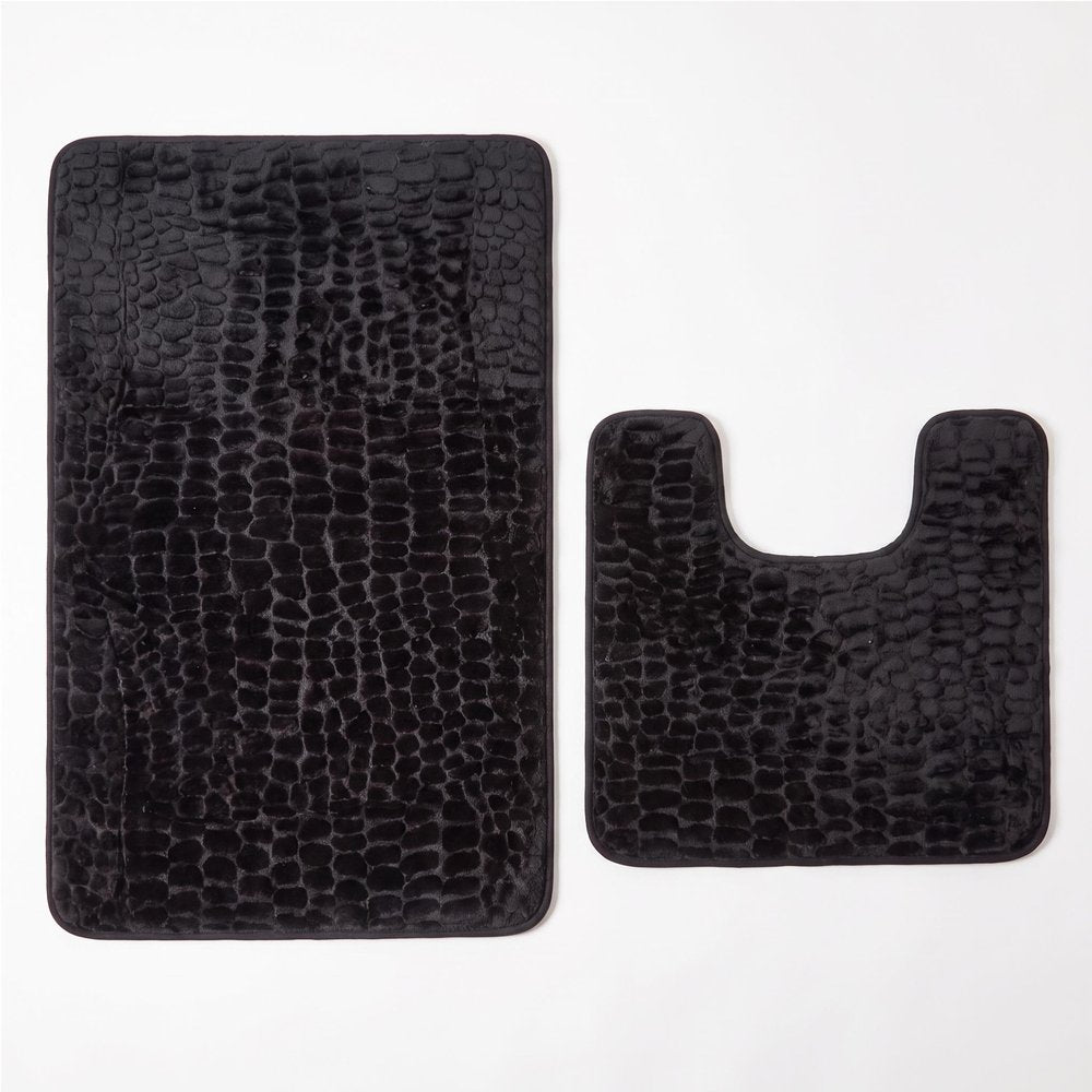 Set of two 0" X 24" Brown Polyester Non Slip Bath Mat HomeRoots
