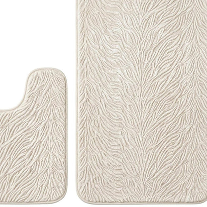 Set of two 0" X 24" Beige Polyester Non Slip Bath Mat HomeRoots