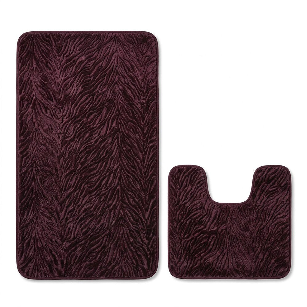 Set of two 0" X 24" Beige Polyester Non Slip Bath Mat HomeRoots