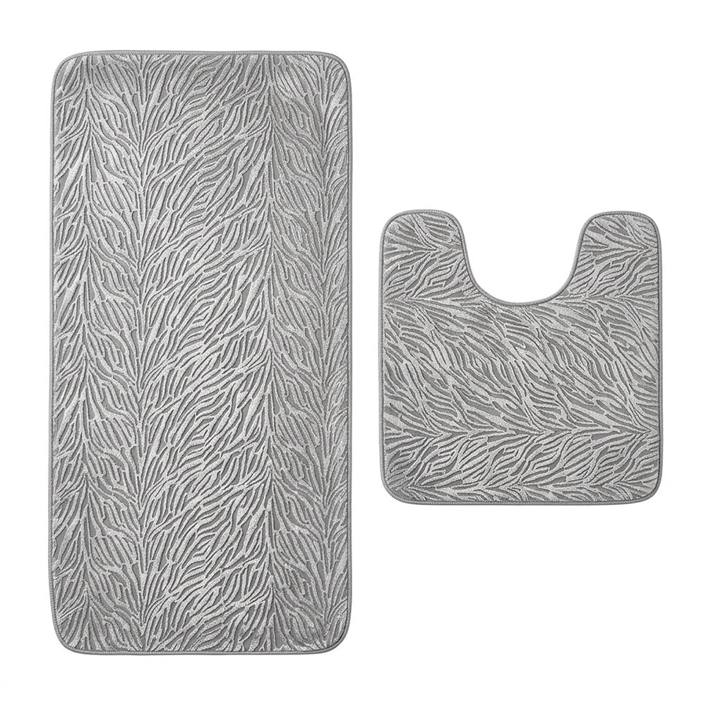 Set of two 0" X 24" Beige Polyester Non Slip Bath Mat HomeRoots