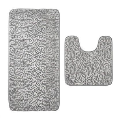 Set of two 0" X 24" Beige Polyester Non Slip Bath Mat HomeRoots