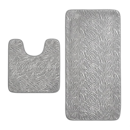 Set of two 0" X 24" Beige Polyester Non Slip Bath Mat HomeRoots