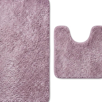 Set of two 1" X 23" Purple Polyester Non Slip Bath Mat HomeRoots