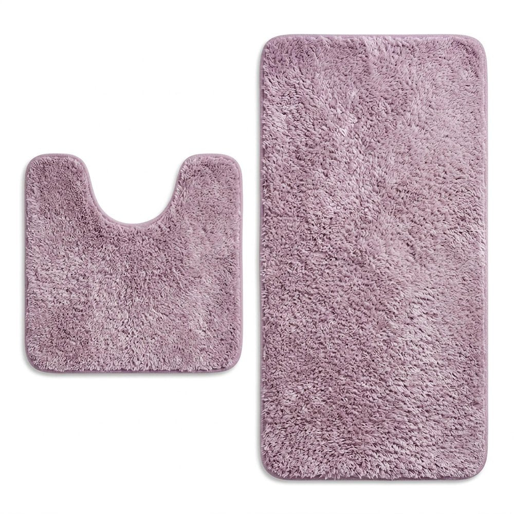Set of two 1" X 23" Beige Polyester Non Slip Bath Mat — view 4