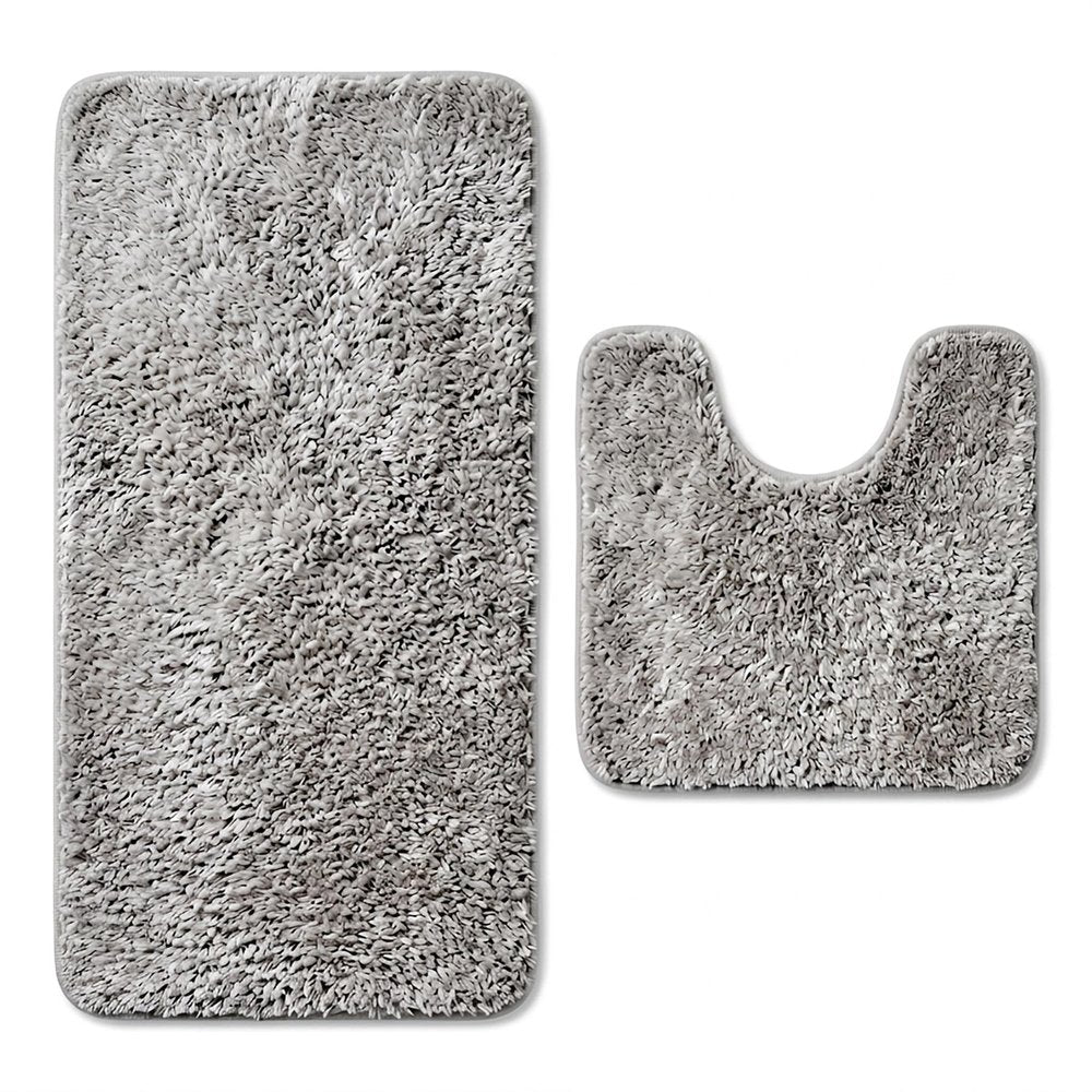 Set of two 1" X 23" Purple Polyester Non Slip Bath Mat HomeRoots