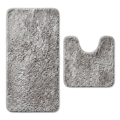 Set of two 1" X 23" Purple Polyester Non Slip Bath Mat HomeRoots