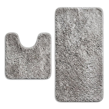 Set of two 1" X 23" Purple Polyester Non Slip Bath Mat HomeRoots