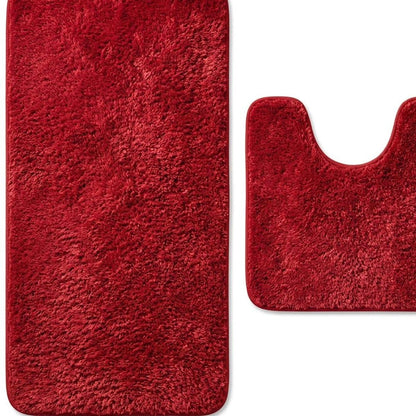 Set of two 1" X 23" Purple Polyester Non Slip Bath Mat HomeRoots