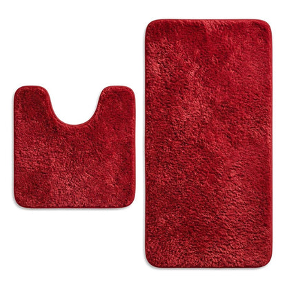 Set of two 1" X 23" Purple Polyester Non Slip Bath Mat HomeRoots