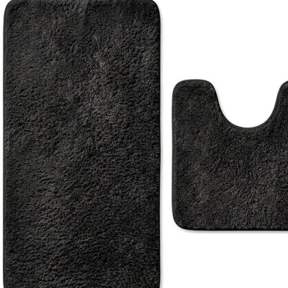 Set of two 1" X 23" Purple Polyester Non Slip Bath Mat HomeRoots