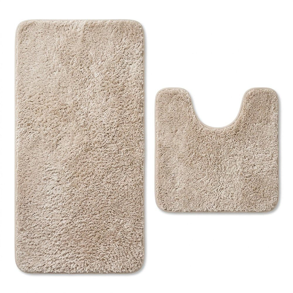 Set of two 1" X 23" Purple Polyester Non Slip Bath Mat HomeRoots