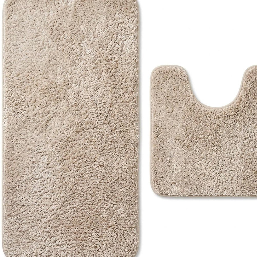 Set of two 1" X 23" Purple Polyester Non Slip Bath Mat HomeRoots