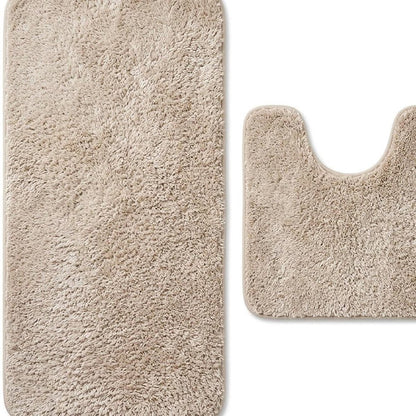 Set of two 1" X 23" Purple Polyester Non Slip Bath Mat HomeRoots