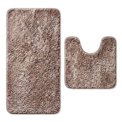 Set of two 1" X 23" Purple Polyester Non Slip Bath Mat HomeRoots