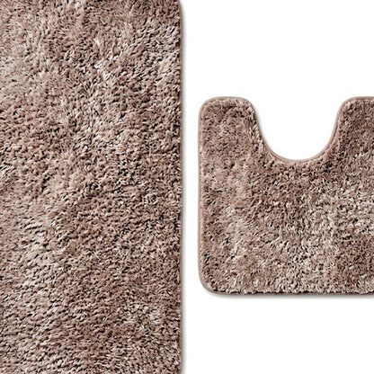 Set of two 1" X 23" Purple Polyester Non Slip Bath Mat HomeRoots