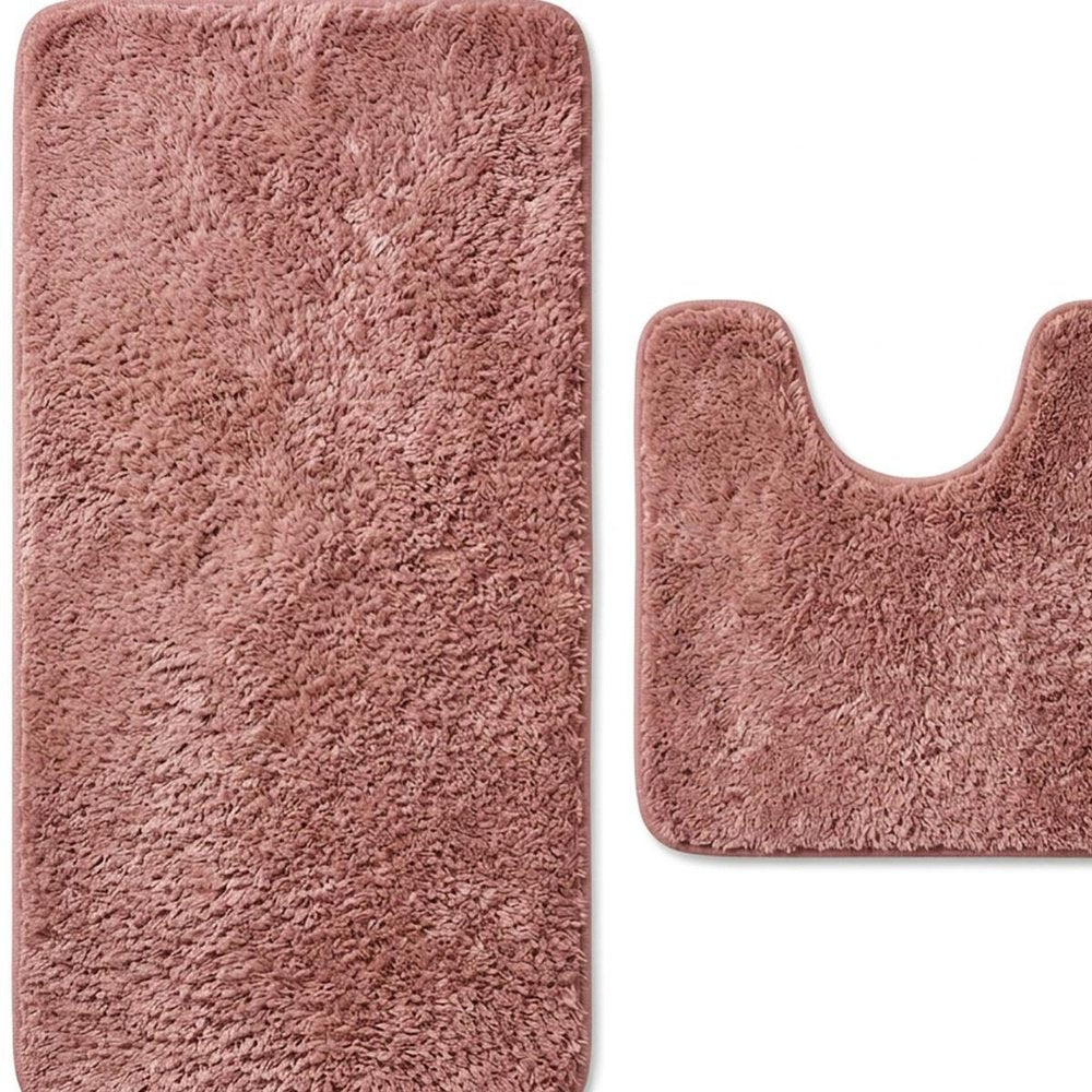 Set of two 1" X 23" Purple Polyester Non Slip Bath Mat — view 24