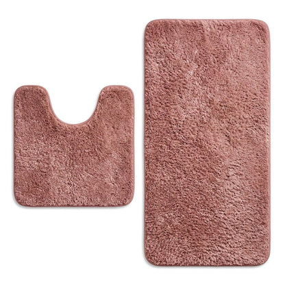 Set of two 1" X 23" Purple Polyester Non Slip Bath Mat HomeRoots
