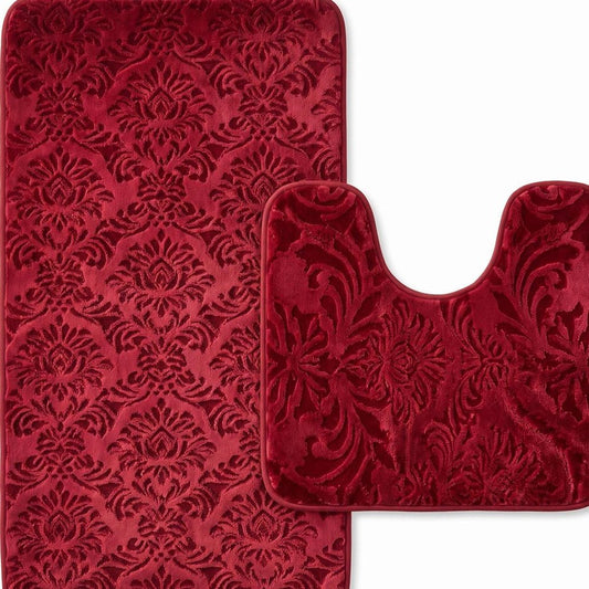 Set of two 0" X 24" Cream Polyester Non Slip Bath Mat
