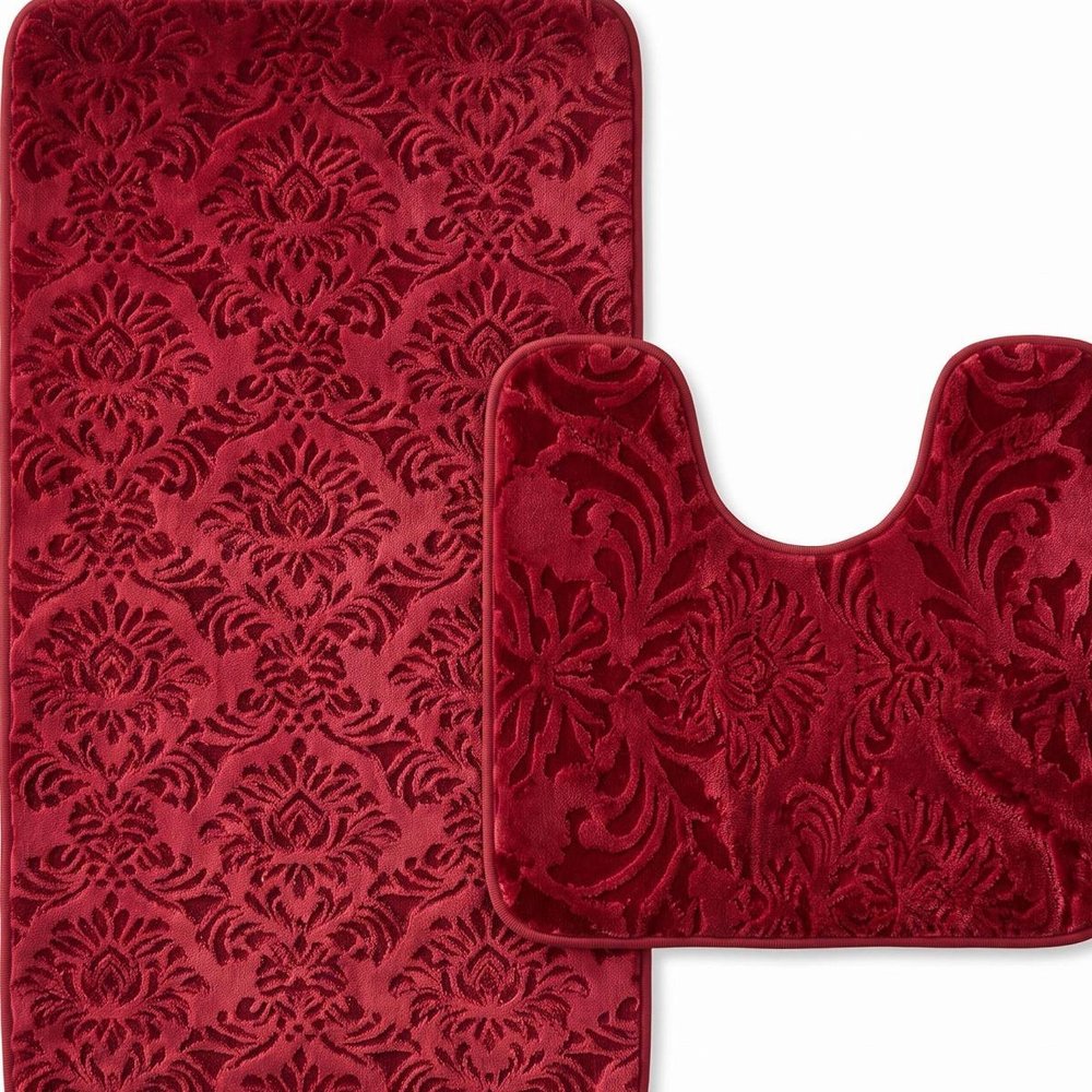 Set of two 0" X 24" Cream Polyester Non Slip Bath Mat — view 2