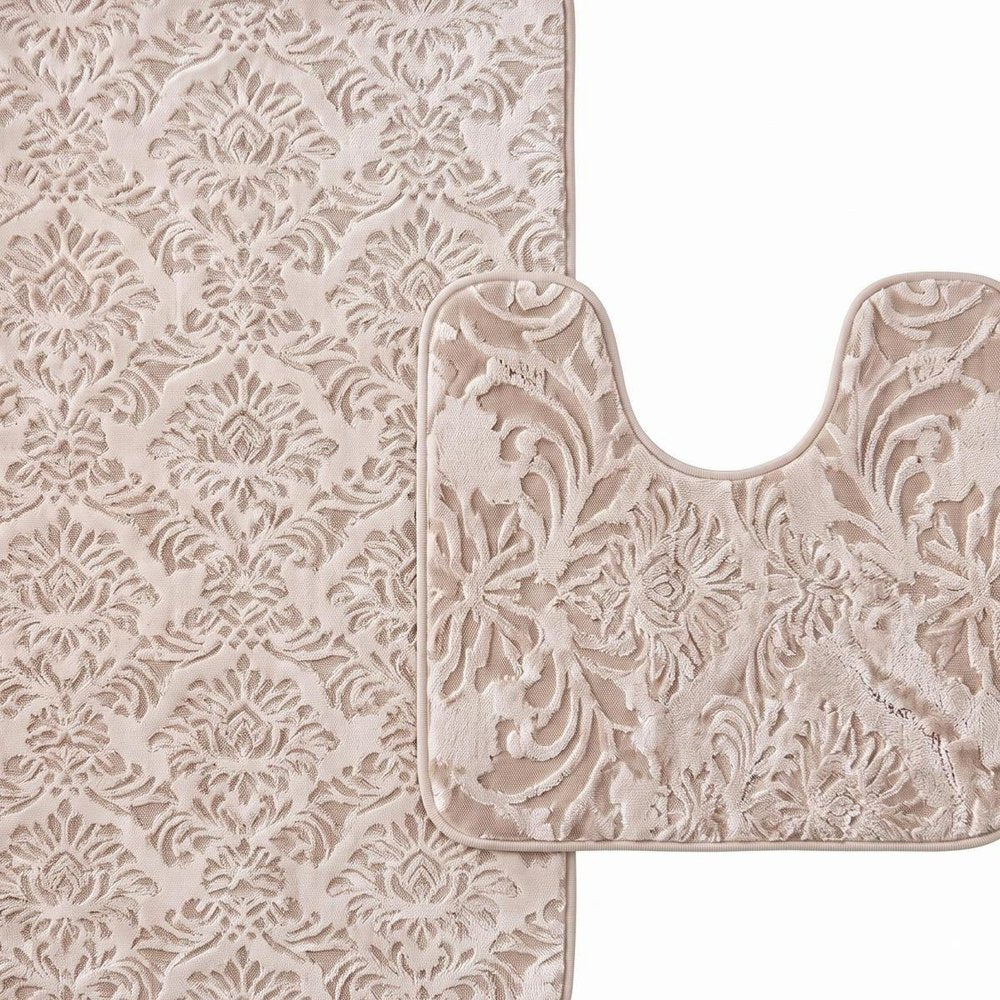 Set of two 0" X 24" Cream Polyester Non Slip Bath Mat — view 7