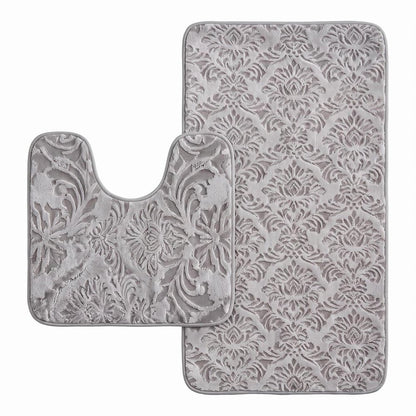 Set of two 0" X 24" Cream Polyester Non Slip Bath Mat HomeRoots