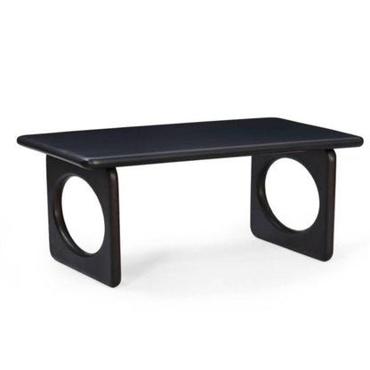 42" Black Solid Wood Abstract Coffee Table HomeRoots