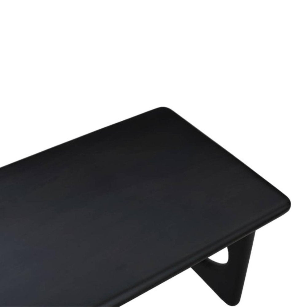 42" Black Solid Wood Abstract Coffee Table HomeRoots