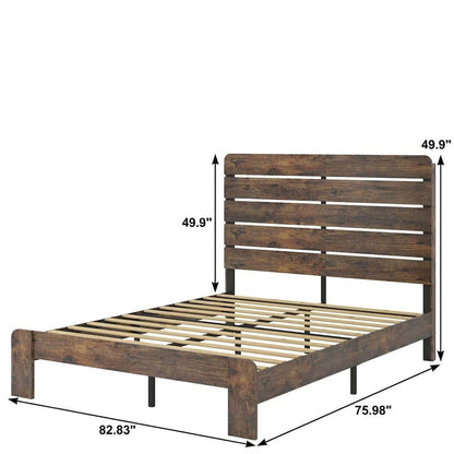Brown Solid Wood King Bed Frame HomeRoots