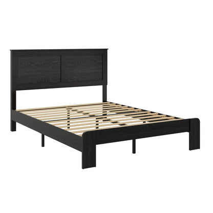 Black Metal Solid Wood And Wood Queen Bed Frame HomeRoots