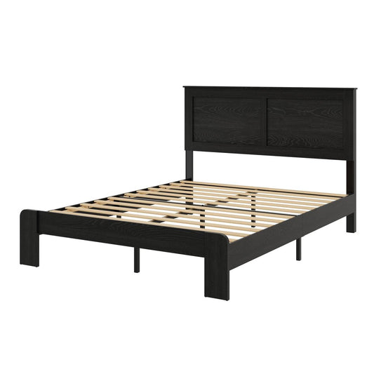 Black Metal And Wood Full Bed Frame