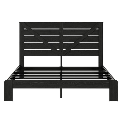 Black Metal Steel And Wood King Bed Frame HomeRoots