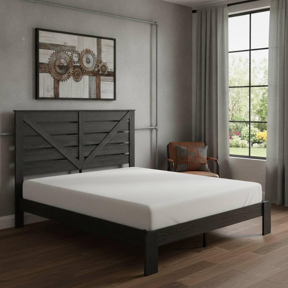 Black Metal Steel And Wood King Bed Frame HomeRoots