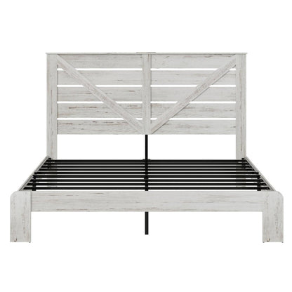 White Solid Wood King Bed Frame HomeRoots