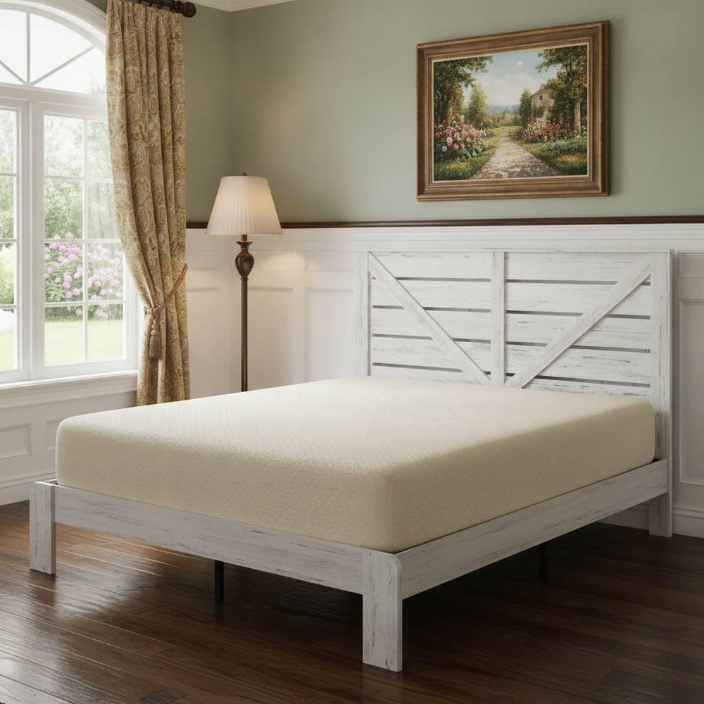 White Solid Wood King Bed Frame HomeRoots