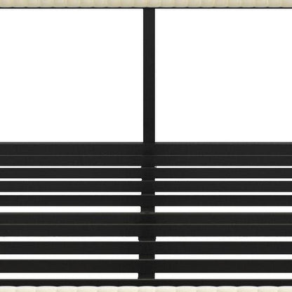 Beige Steel And Metal And Linen Blend Upholstered Full Bed Frame With USB HomeRoots