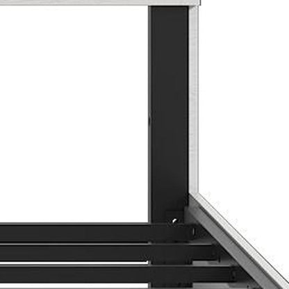 White Solid Wood And Metal King Bed Frame HomeRoots
