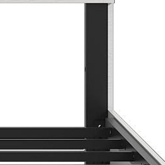 White Solid Wood And Metal King Bed Frame