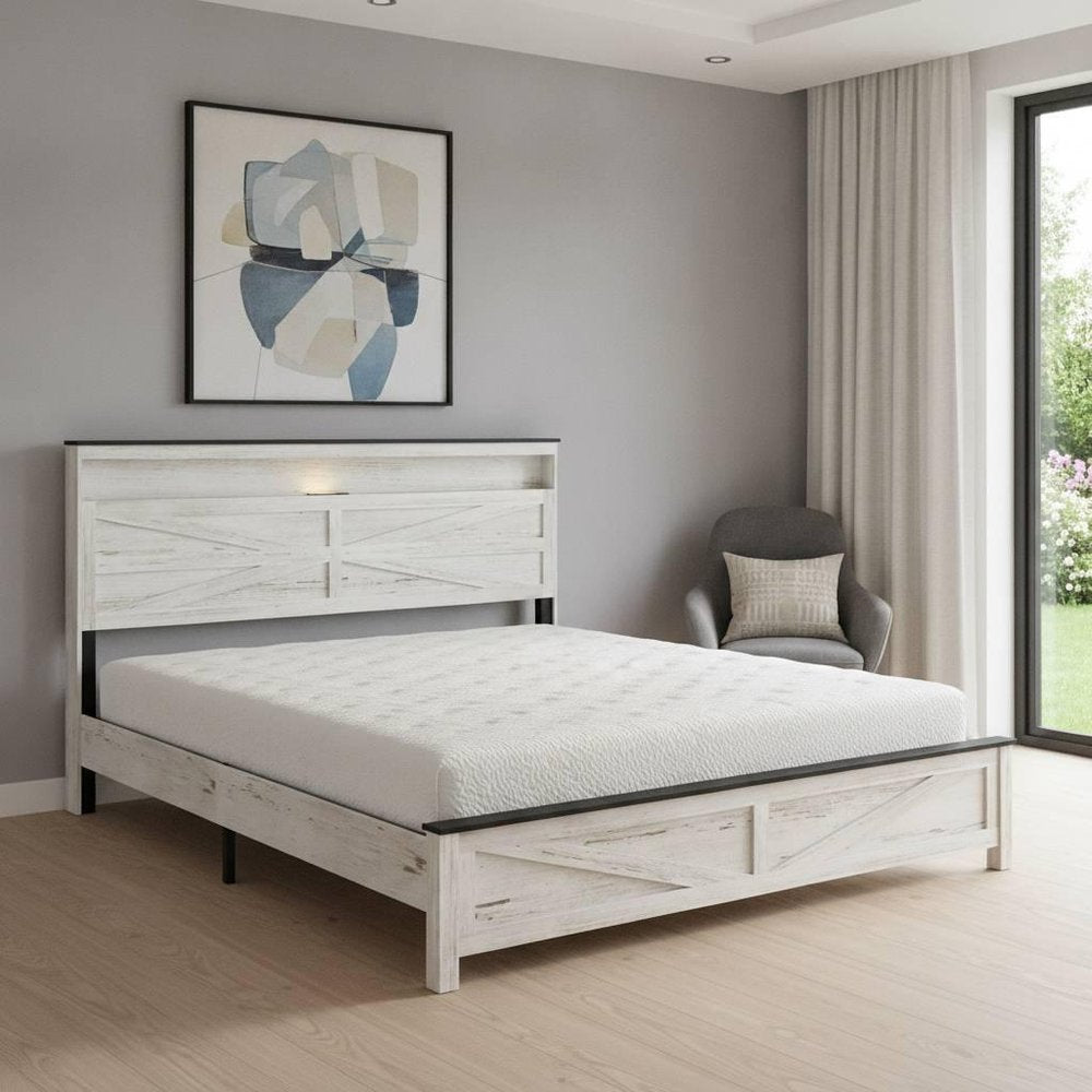 Gray Solid Wood King Bed Frame HomeRoots