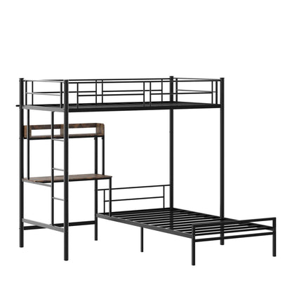 Black Metal Twin Bed Frame With USB With Shelves Storage HomeRoots