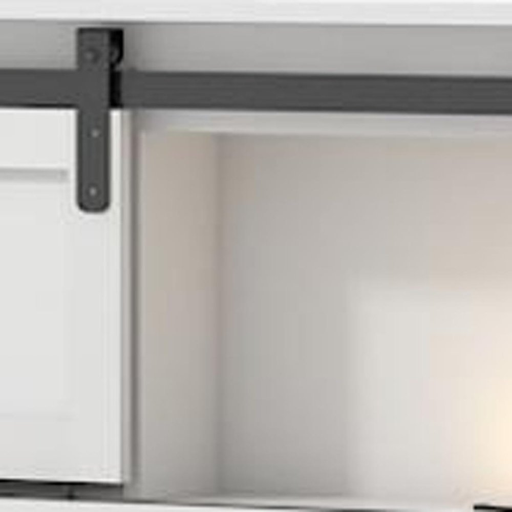 White Metal King Bed Frame With USB — view 3