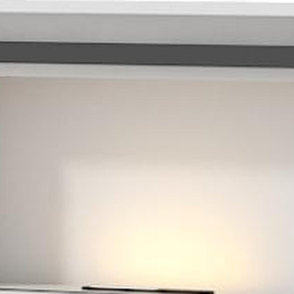 White Metal Queen Bed Frame With USB — view 3